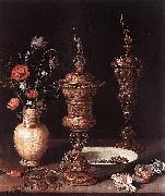 Clara Peeters Still-Life with Flowers and Goblets oil painting artist